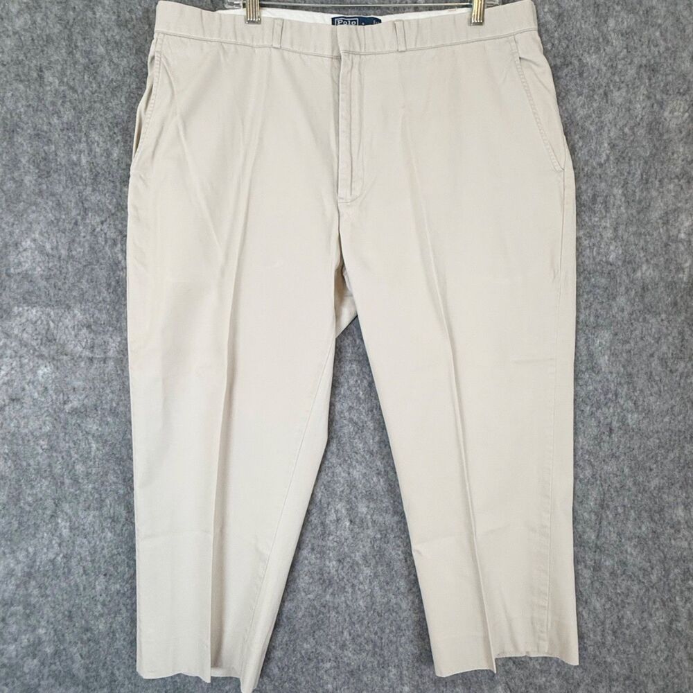 Polo Ralph Lauren Pants Mens 40x25 Khaki Prospect Pant Relaxed Chinos Flat Front